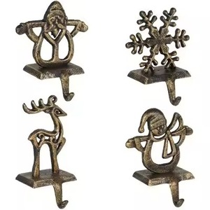 Cast Bronze Deer Christmas <b>Stocking</b> <b>Holder</b> Decorative Hook Christmas Decor - Product Image 3