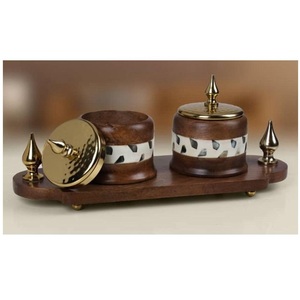Ensemble de parfums de spa de luxe, ensemble de brûleurs d'encens en laiton avec dômes martelés et incrustations de nacre, ensemble de cadeaux festifs - Product Image 3