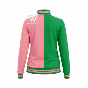 กรีกอัลฟ่า |   คาปา |   เสื้อแจ็คเก็ตซิปผ้าฝ้ายสีสันตัดกันพร้อมส่งของ Alpha Sorority  พร้อมเครื่องประดับสไตล์กรีก - Product Image 2