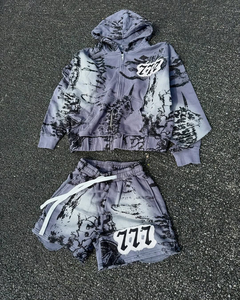 Conjunto de 2 Piezas Unisex de Corte Regular para Invierno, Color Sólido, Secado Rápido, Transpirable, Camiseta de Manga Corta y Pantalones Cortos para Vacaciones Casuales - Product Image 4