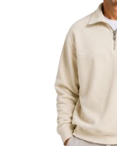 Sweat-shirt personnalisé pour homme, coupe oversize, à quart de zip, en molleton à manches longues, style streetwear décontracté, en coton épais - Product Image 3