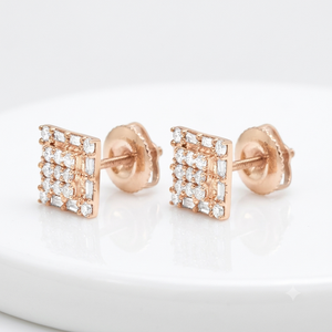 Boucles d'oreilles créoles tendance SHRAMAN DIAMOND en or jaune 10K avec diamants de laboratoire taille baguette, pour femmes et enfants, idéales pour les fiançailles - Product Image 6