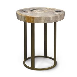 Elegante Mesa Auxiliar de Hierro con Tapa de Madera, Perfecta para Decoración Contemporánea, con Diseño Moderno y Construcción Duradera - Product Image 3
