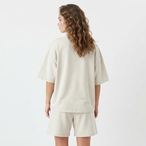 Custom Solid Color Summer <b>Twin</b> <b>Set</b> for Women Youth and Adults Wholesale Cotton T Shirts With Shorts <b>Twin</b> <b>Set</b> Elastic Waist - Product Image 5