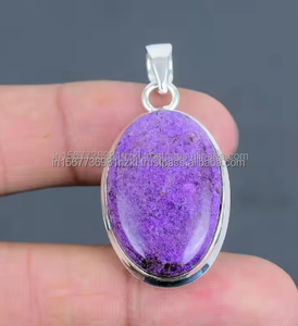 Colgante Charoite Plata de Ley 925 Charoite Piedra Natural cabujón ovalado Charoite piedra preciosa Colgante de Piedra púrpura de alta calidad - Product Image 4