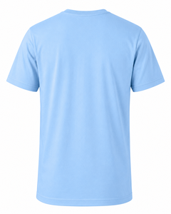 Camiseta de Algodón de Manga Corta con Cuello Redondo Azul Claro para Hombre Warpro, con Estampado de Logotipo Frontal, Estilo Casual, Corte Regular - Product Image 5