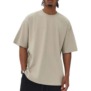 Camisetas Casuales de Cuello Redondo de Lona 100% Algodón de Alta Calidad para Hombre, Transpirables, Lisas, de 260g, Manga Corta, con Logo, al por Mayor - Product Image 6