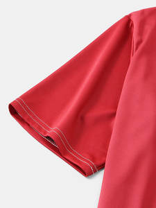 Camisetas Casuales de Cuello Redondo para Hombre, Transpirables y Delgadas, con Diseño de Parches Rojos y Blancos - Product Image 5