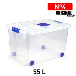 Scatole Originali in Plastica per Stoccaggio 55 L con Ruote e Coperchio Trasparente - Product Image 1