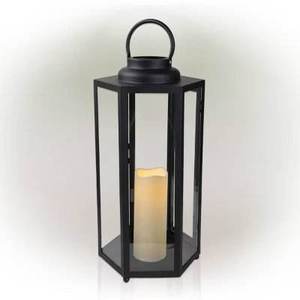 Lanterne marocaine en métal couleur noir mat verre avec cadre en fer pour la décoration de la maison ferme jardin à prix Discount - Product Image 3