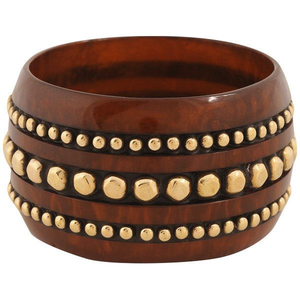 Bracelets en bois artisanaux naturels, imitation de bijoux fantaisie, faits à la main en Inde - Product Image 3
