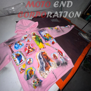 Sudadera con Capucha Oversize Negra Efecto Desgastado 2026 de Invierno, 100% Algodón, Alta Calidad, Vintage, Transpirable, de Secado Rápido, Estilo Urbano para Hombre - Product Image 5