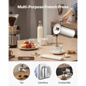 Cafetière à piston isotherme double paroi en acier inoxydable de 1,5 litre (51 oz) pour café et thé - Product Image 6