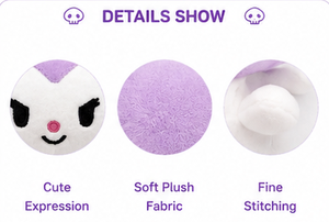 Peluche de Kuromi, juguete de peluche suave de Kuromi, lindo peluche de Kuromi, muñeco de Kuromi kawaii, peluche de personaje de anime, peluche negro y rosa, juguete suave para abrazar. - Product Image 3