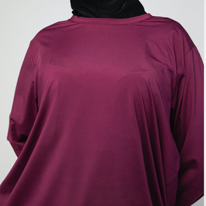 Conjunto de 2 Piezas de Ropa Modest para Mujer, Top y Pantalones Sólidos, Conjunto Deportivo para Dama, Ropa Modest - Product Image 5