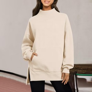 เสื้อฮู้ดโอเวอร์ไซส์ มีกระเป๋าหน้า สีพื้น แขนยาว ใส่ได้ทั้งชายหญิง เหมาะสำหรับฤดูใบไม้ร่วง ผลิตจากผ้าฝ้าย 100% เฟรนช์เทอร์รี่ กันยับ สวมใส่สบาย - Product Image 2