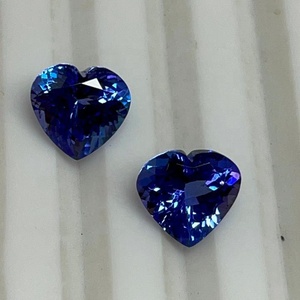 AAA + คุณภาพหิน tanzanite หัวใจสีฟ้าที่ดีที่สุดตัดคู่แสงเครื่องประดับอัญมณีธรรมชาติสร้อยคอเพทาย - Product Image 2