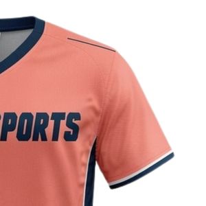Jersey de Lacrosse Unisex Color Coral Marino, Poliéster, Corte Atlético, Ropa Deportiva Ligera, Ropa de Entrenamiento para Equipos - Product Image 3