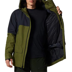 Veste imperméable à capuche pour femme, style utilitaire, coupe classique, manches longues, polyester, vêtements d'extérieur d'hiver, color block - Product Image 4