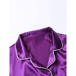 Pijamas de Seda 100% para Mujer, Ropa de Dormir, Traje de Dormir con Logotipo Personalizado, Tejido Frontal de 300g, Transpirable, de Secado Rápido - Product Image 4