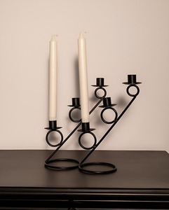Classic <b>black</b> finished metal candle holder for traditional ceremonies cultural events meditation halls interiors - Product Image 2