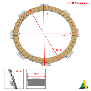 Juego de Discos de Embrague Semimetálicos (4 Piezas/Juego) POP 110I 25/ - Product Image 3
