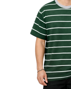 Camiseta Personalizada Verde y Blanca para Hombre, 100% Algodón, Cuello Redondo, Manga Corta, Corte Regular, Estilo Casual, Ecológica, para Verano, OEM - Product Image 3