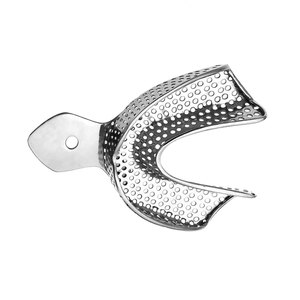 Bandeja de Impresión Dental de Calidad Premium con Borde L2, Sólida, Tamaño Inferior L, Reutilizable, de Acero Inoxidable, Sin Perforaciones, Autoclavable - Product Image 3