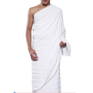 Vêtements d'Ihram pour hommes pour le Hajj et l'Omra – Ensemble de serviettes légères et douces blanches, en coton respirant, style Dubaï, pour musulmans du Moyen-Orient - Product Image 5