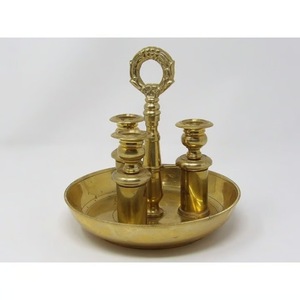 High End Quality <b>Brass</b> Candle Stand With Handle Heat Resistant For Religious Activities - Product Image 4