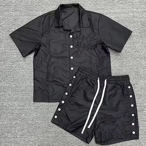 Conjunto Deportivo OEMBoys Negro, Sudadera con Capucha de Manga Larga, Cintura Elástica, Estilo Deportivo, Impermeable, Cortavientos, Secado Rápido, Nailon Ligero - Product Image 4