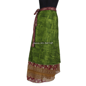 38 Inch Length Magic Wrap Silk <b>Skirt</b> Wholesale 2 Layer Reversible Magic Silk Saris Wrap <b>Long</b> <b>Skirt</b> <b>Long</b> Silk <b>Girls</b> - Product Image 6