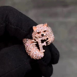 Fox Animal Inspired Face <b>Ring</b> 925 Sterling Silver Hip Hop Cluster Round Brilliant Cut Unique Designer Silver Gift <b>Statement</b> <b>Ring</b> - Product Image 2