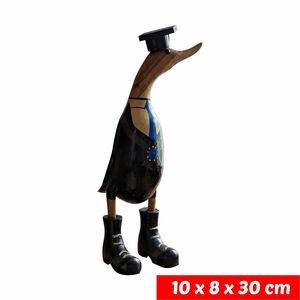 College Wooden Duck Figurine Hand Carved With <b>Hat</b> And Boots 10x8x30 Cm Home Decoration - Product Image 4