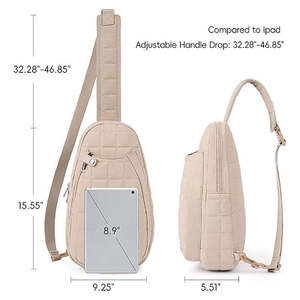 Bolsa para Raqueta de Tenis, Poliéster Resistente al Agua, Cierre de Cremallera, Mochila Deportiva, Diseño Acolchado Beige, Nueva Llegada, Logotipo Personalizado Externo - Product Image 2