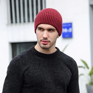 High Quality Jacquard Winter <b>Satin</b> <b>Lined</b> Acrylic Beanie <b>Hats</b> Custom Logo Embroidery Knitted Blank Beanies - Product Image 1