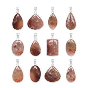 Wholesale Supplier of Vintage Style Natural 925 Silver Cherry Quartz Jewelry Manufacturing Silver Plated Brass Charms Pendant - Product Image 1