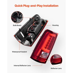 Gruppo Luci Posteriori Compatibili per Chevy Silverado 1500/1500 HD 2003-2006 e Chevy Classic 2007, Lente Trasparente, 2 Pezzi DRi - Product Image 6