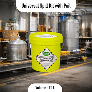 ชุดควบคุมการรั่วไหลอเนกประสงค์ขนาด 10 ลิตร สำหรับอุตสาหกรรม ถังพลาสติก ชุดดูดซับสารเคมีฉุกเฉิน พร้อมแผ่นและหมอนดูดซับ สำหรับความปลอดภัยในโรงงาน - Product Image 2