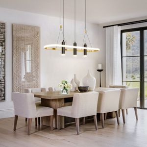 Lampada a Sospensione LED Dimmerabile Javeriah a 4 Luci Nera/Oro Senza Lampadina Ritiro Solo in Giorni Feriali Non Spedibile nei Weekend - Product Image 3
