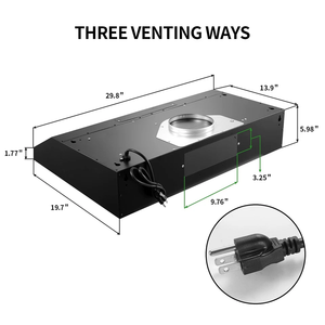 S-N-D-O-A-S 600C-F-M ชุดครัวใต้ตู้ เฮดดิ้งค์ 30 นิ้ว สีดำ พร้อมพัดลมดูดควันแบบ LED รุ่นใหม่ - Product Image 6