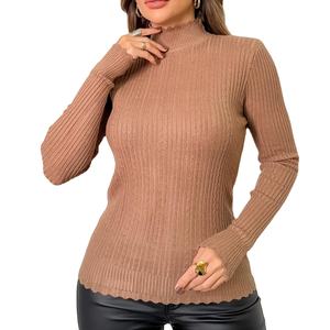 Pulls en tricot pour femmes de haute qualité, pulls à col roulé pour femmes, pulls pour l'hiver, pulls fantaisie pour femmes, fournisseur de BD - Product Image 1