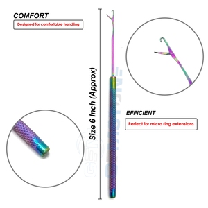 Professional Hair Extension Pulling <b>Hook</b> <b>Tool</b> | Micro Ring & Nano Ring Loop <b>Hook</b> Needle | Stainless Steel Rainbow Salon <b>Tool</b> - Product Image 2