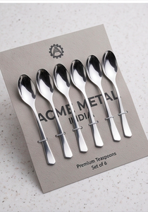 ชุดช้อนสแตนเลส Acme Metal Classic จำนวน 6 ชิ้น ขัดเงาอย่างดี ทนสนิม ดีไซน์ทันสมัย สำหรับชุดอาหารงานแต่งงานและร้านกาแฟ - Product Image 4