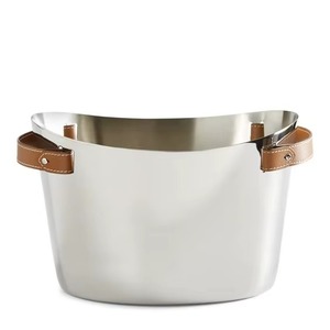 Seau à glace en acier inoxydable de qualité supérieure, très demandé, avec poignées en cuir. Parfait pour les mariages et les événements formels. - Product Image 4