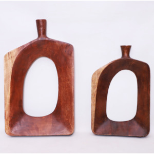 แจกันดอกไม้ไม้ทำมือ รุ่น FV-24 |   ของตกแต่งบ้านแบบประติมากรรม |   อินเดีย - Product Image 1