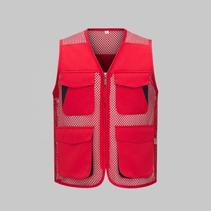 Gilet de travail bleu gris pour hommes, col en v, avec fermeture éclair et poches, vêtements d'extérieur décontractés respirants, coupe régulière, printemps - Product Image 6