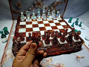 High Quality Custom Resin <b>Chess</b> <b>Board</b> Box <b>Chess</b> Game <b>Set</b> Luxury Resin Silver <b>Chess</b> Piece High Selling Affordable - Product Image 3