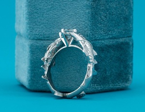 Luxury Round Cut Moissanite Fish Design Ring Artistic Nature Inspired Statement Ring Hip Hop Jewellery Unique Designer Ring - Product Image 2