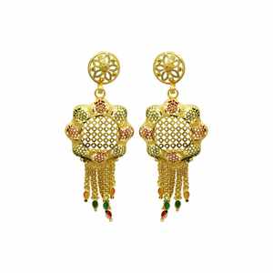Wholesale Brass 14K18K24K Micron Gold Filled Dubai Style Heavy <b>Bridal</b> Long Necklaces Set Traditional Design Fashion Jewelry Set - Product Image 5
